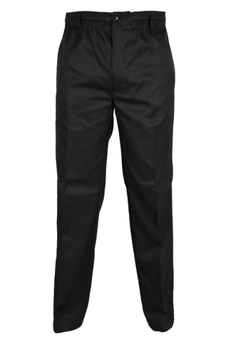 OUTSIZE MENS ELASTICATED WAIST CASUAL TROUSERS BLACK SIZE 42"-56"