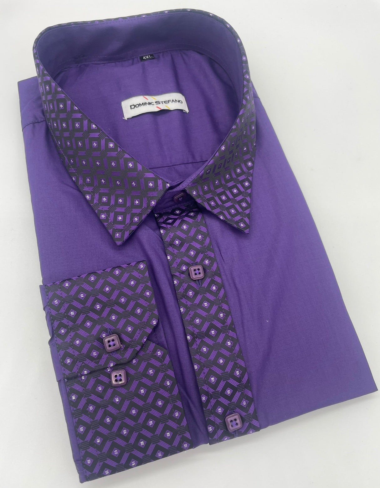 MENS DOMINIC STEFANO FANCY LONG SLEEVE SHIRT SIZE 2XL TO 4XL 318