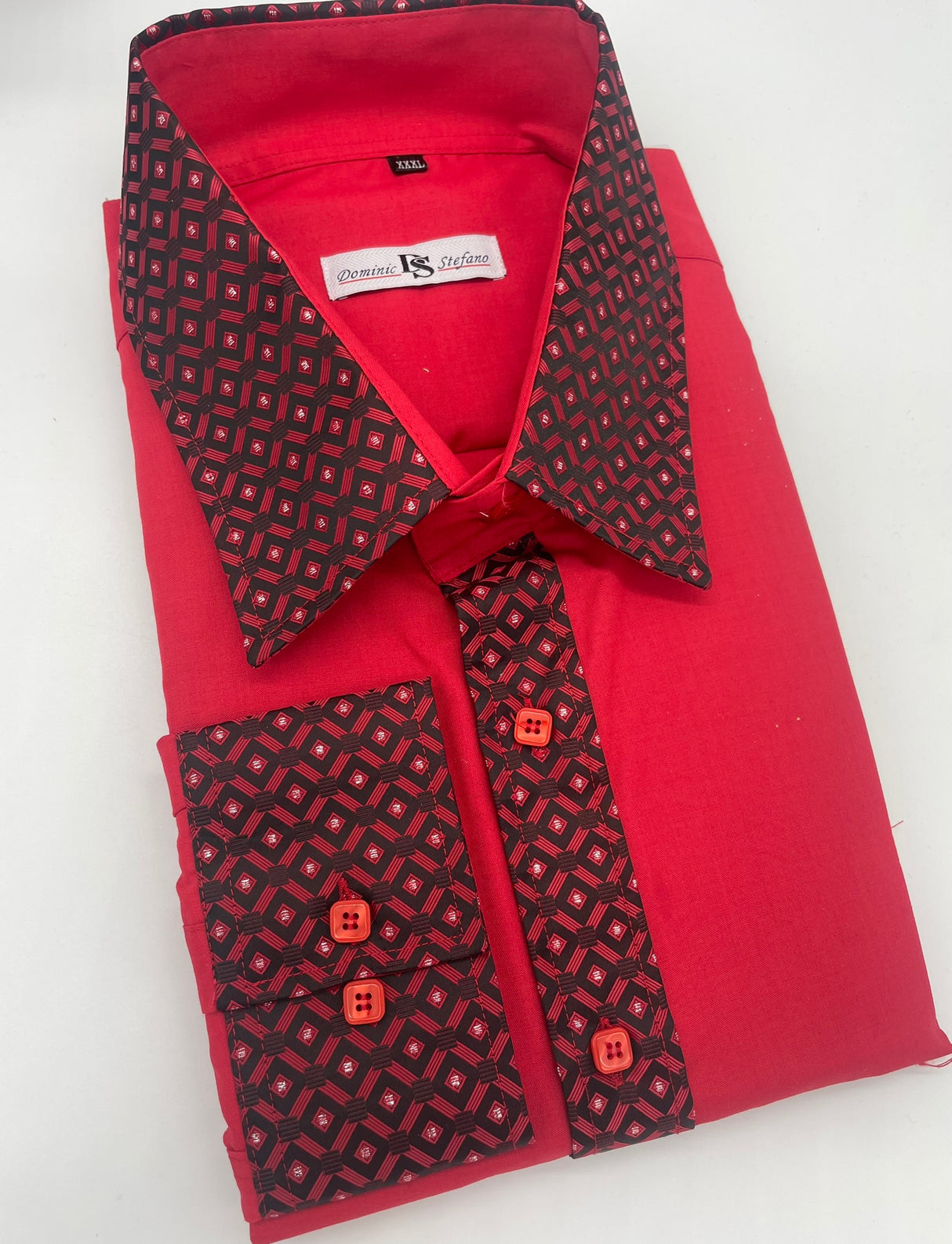 MENS DOMINIC STEFANO FANCY LONG SLEEVE SHIRT SIZE 2XL TO 4XL 318