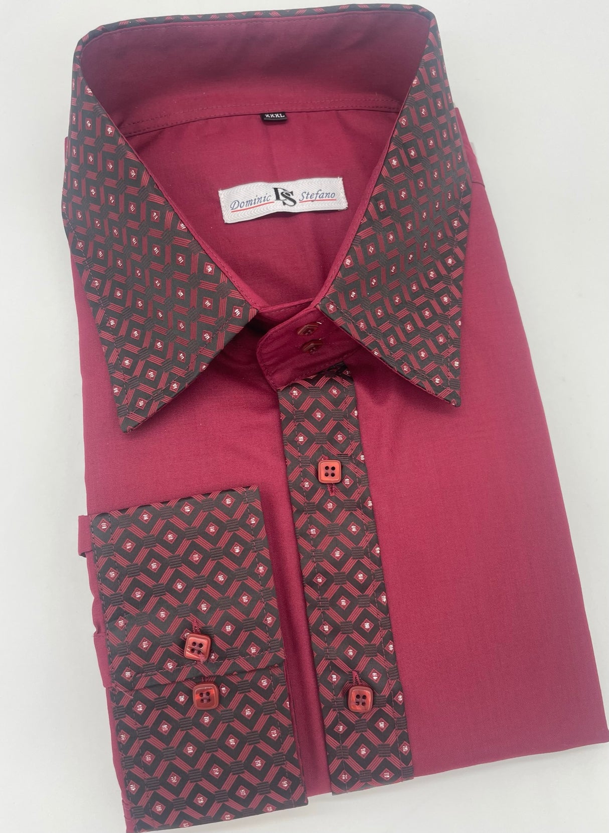 MENS DOMINIC STEFANO FANCY LONG SLEEVE SHIRT SIZE 2XL TO 4XL 318