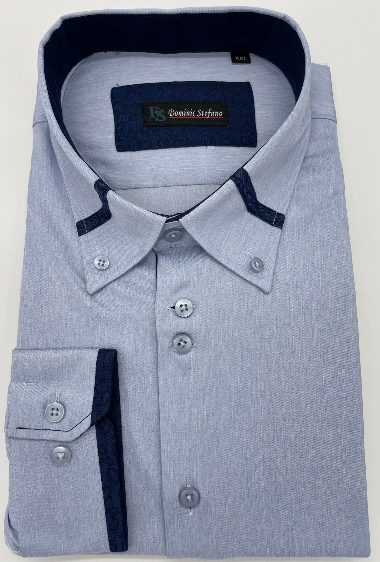 MENS DOMINIC STEFANO LONG SLEEVE SHIRT 2 COLOURS SIZE 2XL TO 4XL 382