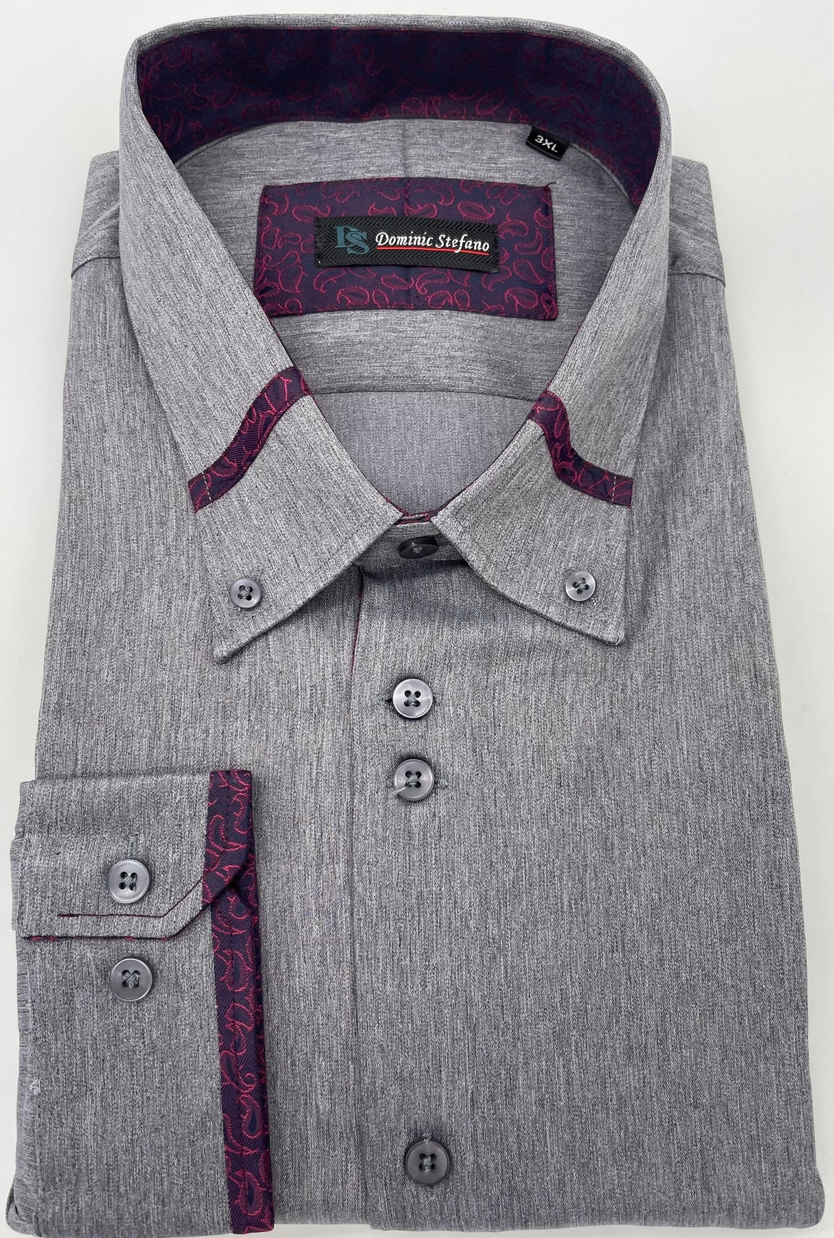 MENS DOMINIC STEFANO LONG SLEEVE SHIRT 2 COLOURS SIZE 2XL TO 4XL 382