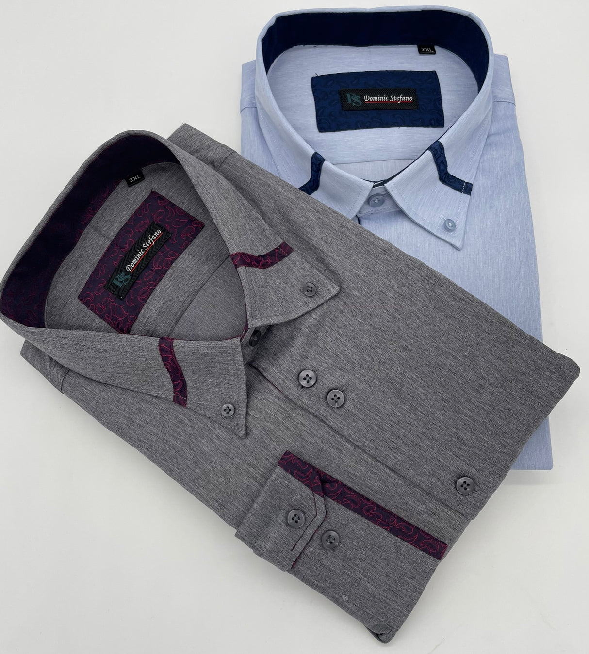 MENS DOMINIC STEFANO LONG SLEEVE SHIRT 2 COLOURS SIZE 2XL TO 4XL 382