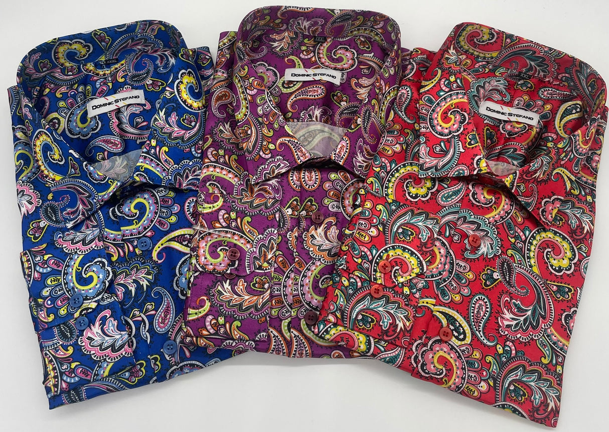 MENS DOMINIC STEFANO SATIN PAISLEY DESIGN 3 COLOUR OPTIONS SIZE 2XL TO 4XL 427