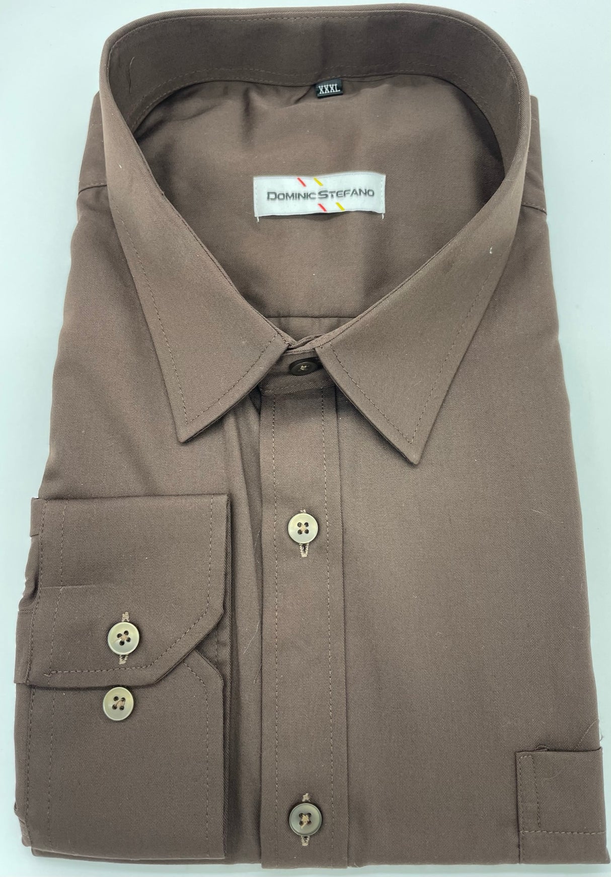 MENS LONG SLEEVE PLAIN FORMAL SHIRTS DOMINIC STEFANO 8 COLOUR OPTIONS SIZE 2XL TO 4XL 432