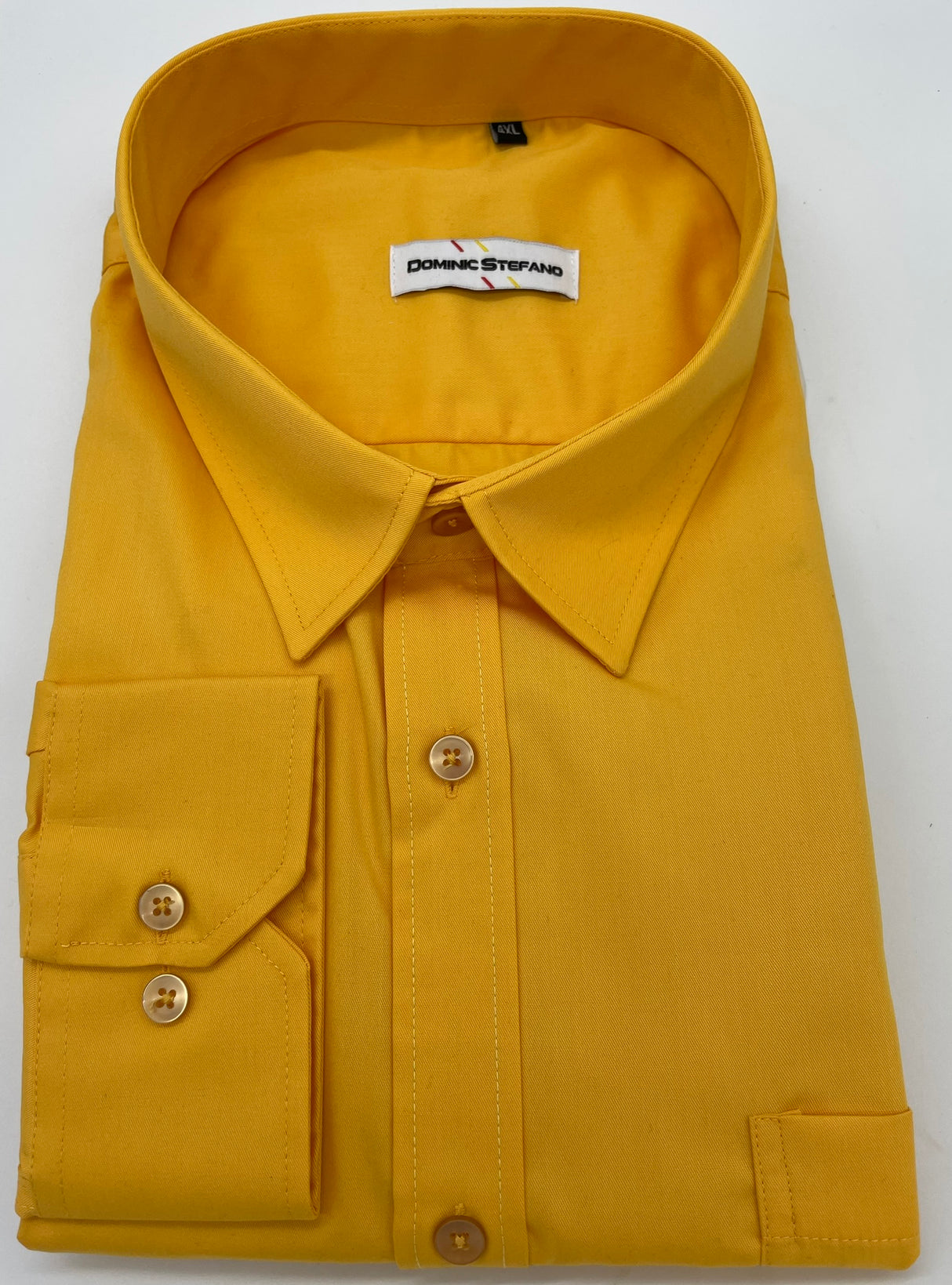 MENS LONG SLEEVE PLAIN FORMAL SHIRTS DOMINIC STEFANO 8 COLOUR OPTIONS SIZE 2XL TO 4XL 432