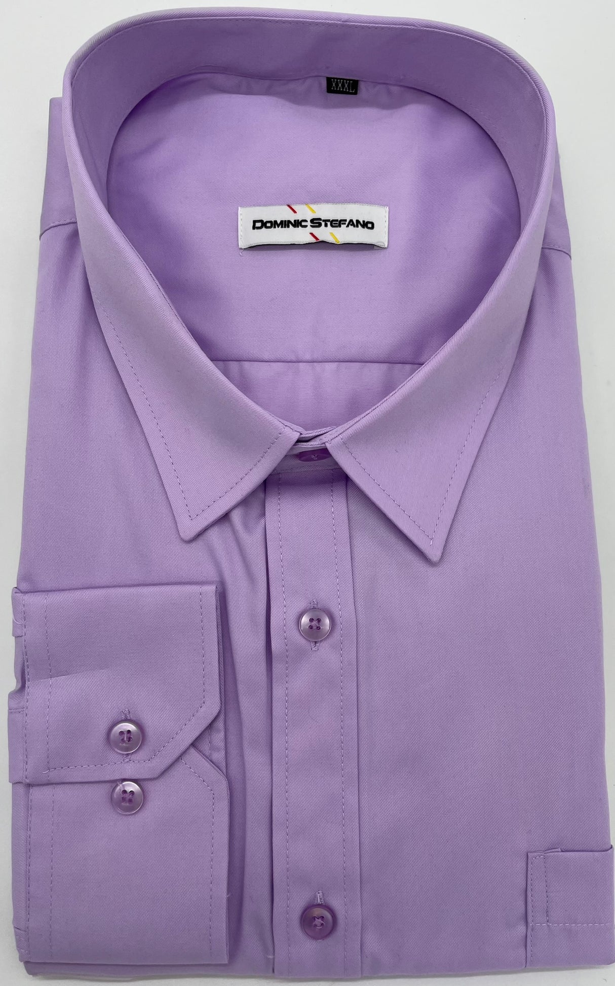 MENS LONG SLEEVE PLAIN FORMAL SHIRTS DOMINIC STEFANO 8 COLOUR OPTIONS SIZE 2XL TO 4XL 432