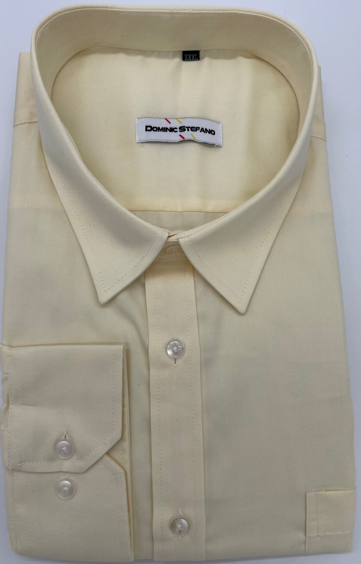 MENS LONG SLEEVE PLAIN FORMAL SHIRTS DOMINIC STEFANO 8 COLOUR OPTIONS SIZE 2XL TO 4XL 432