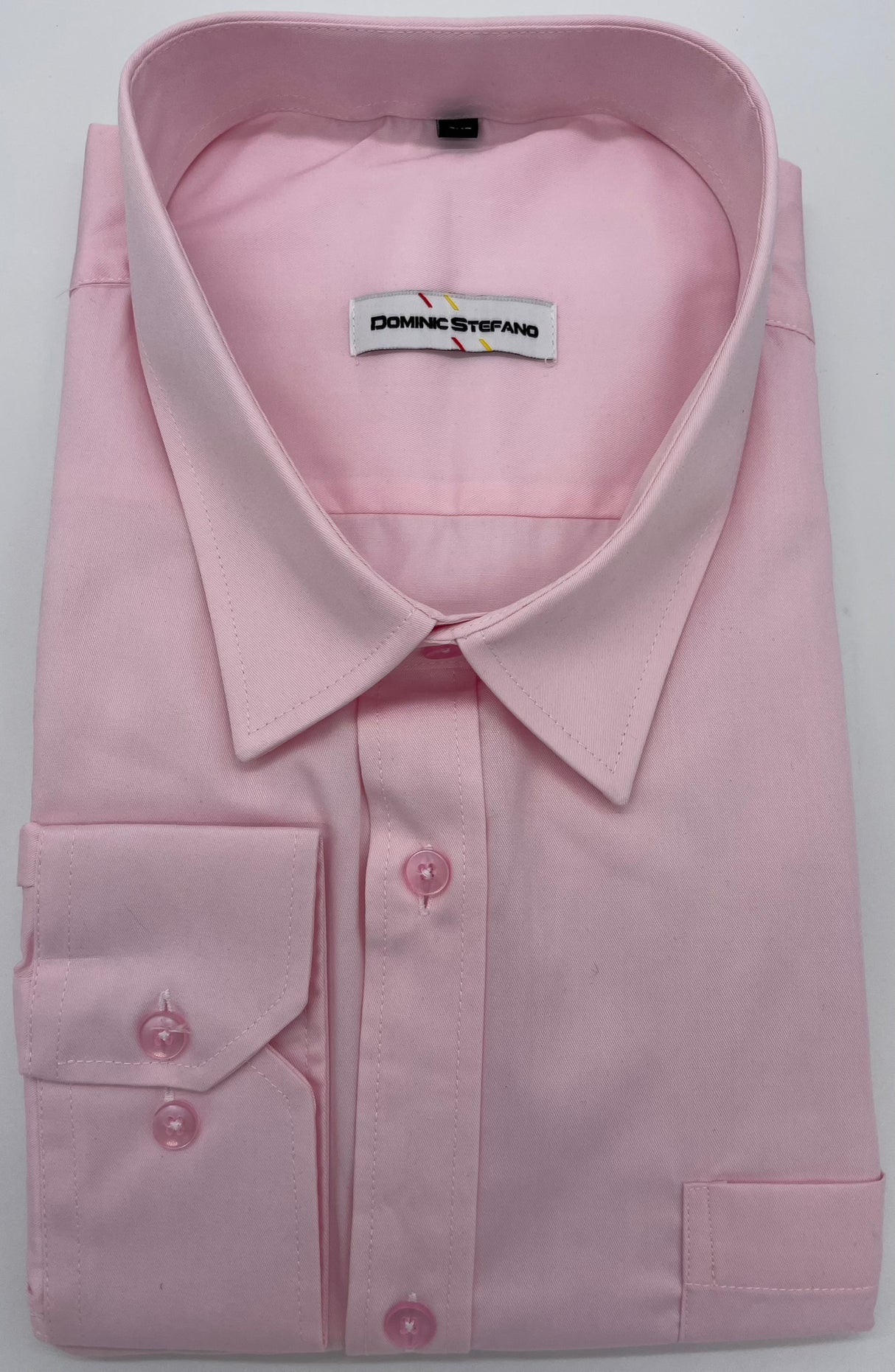 MENS LONG SLEEVE PLAIN FORMAL SHIRTS DOMINIC STEFANO 8 COLOUR OPTIONS SIZE 2XL TO 4XL 432