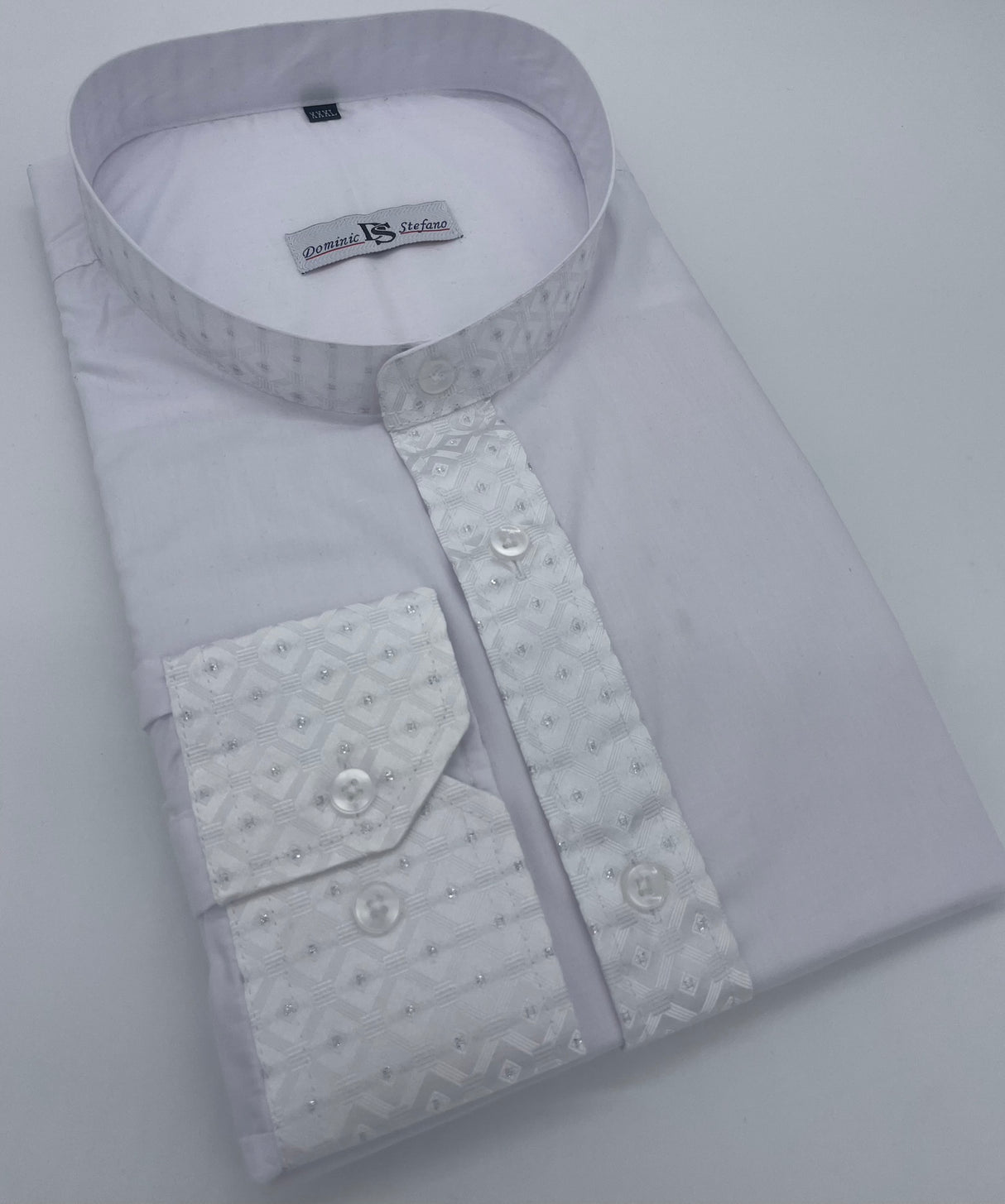 MENS DOMINIC STEFANO NERU DIAMOND COLLAR DRESS SHIRT LONG SLEEVE SIZE 2XL TO 4XL 437