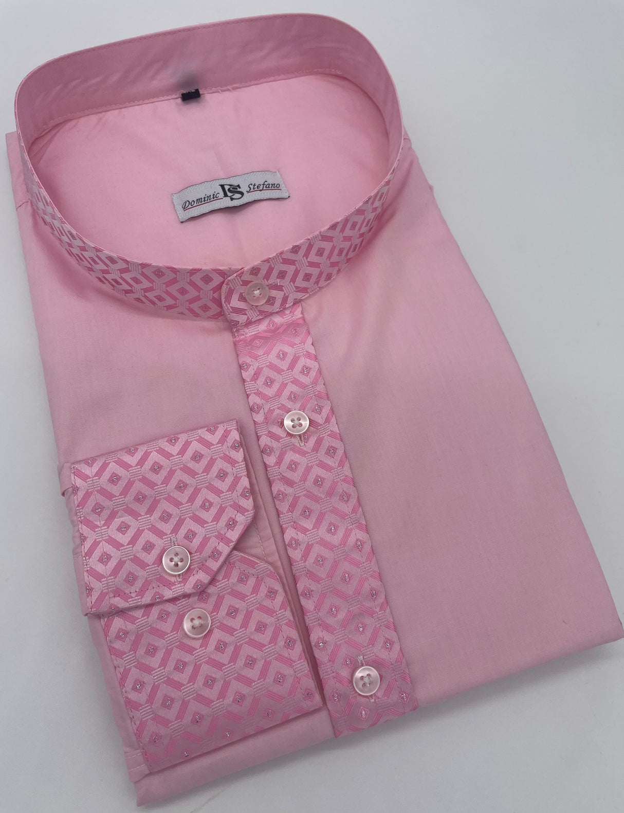 MENS DOMINIC STEFANO NERU DIAMOND COLLAR DRESS SHIRT LONG SLEEVE SIZE 2XL TO 4XL 437