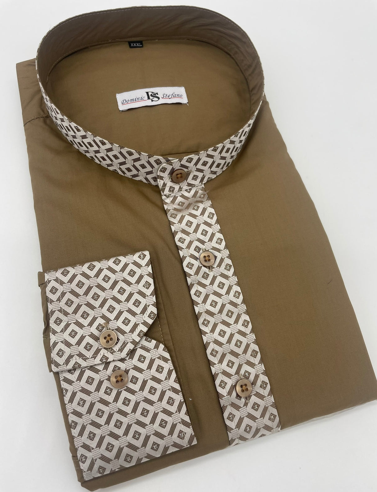 MENS DOMINIC STEFANO NERU DIAMOND COLLAR DRESS SHIRT LONG SLEEVE SIZE 2XL TO 4XL 437