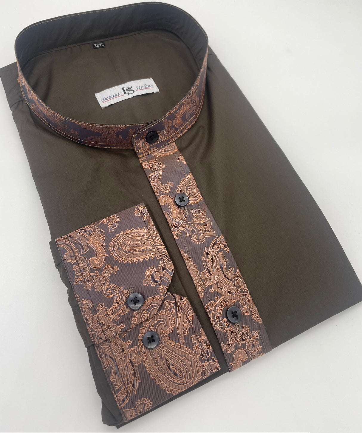 MENS DOMINIC STEFANO LONG SLEEVE NERU PAISLEY SHIRT SIZE 2XL TO 4XL438