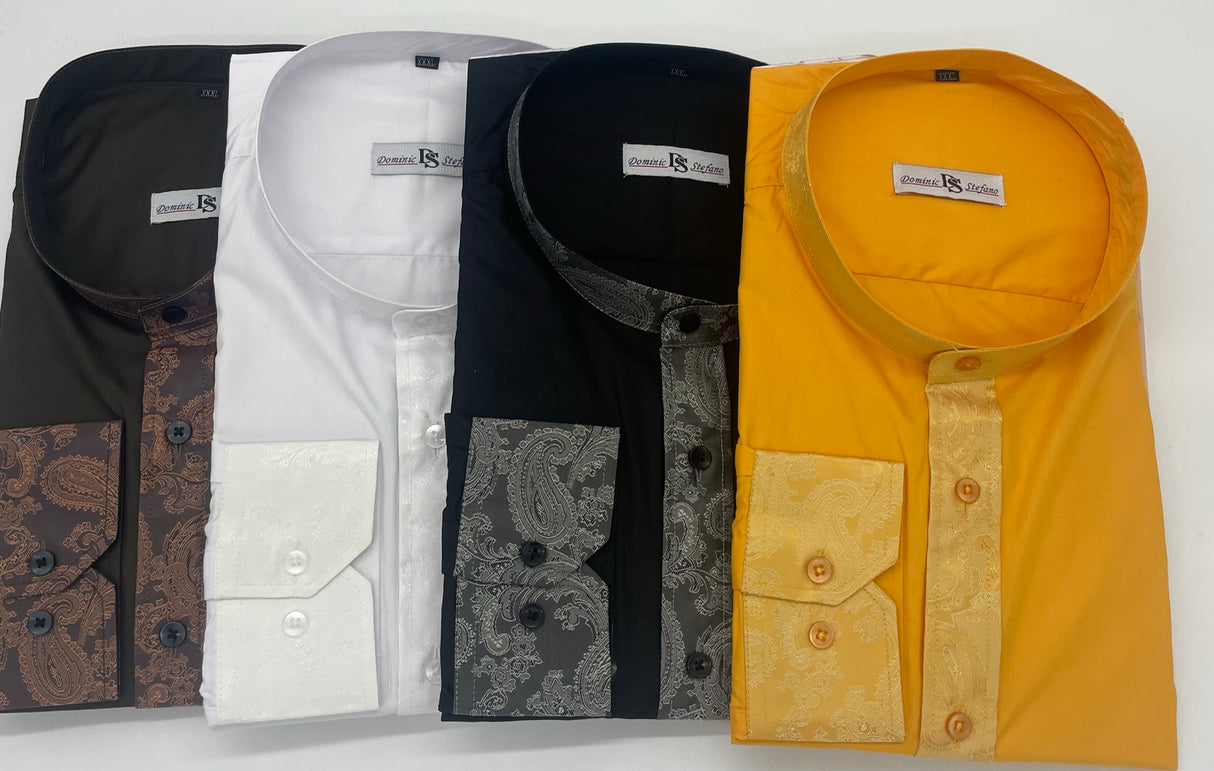 MENS DOMINIC STEFANO LONG SLEEVE NERU PAISLEY SHIRT SIZE 2XL TO 4XL438