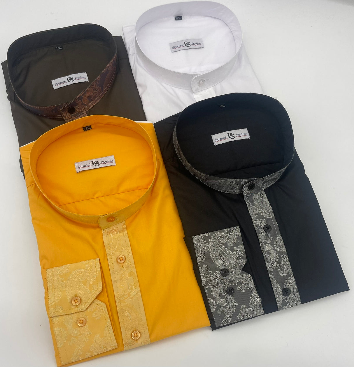 MENS DOMINIC STEFANO LONG SLEEVE NERU PAISLEY SHIRT SIZE 2XL TO 4XL438