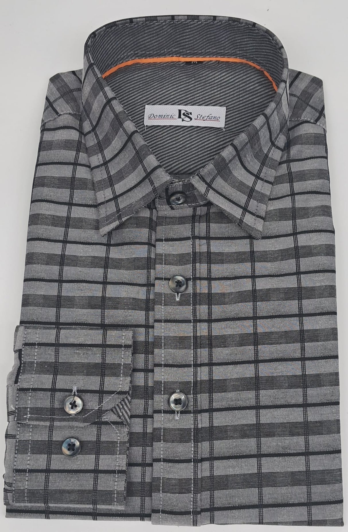 MENS SLIM FIT CHECK FORMAL SHIRT SIZE S TO 3XL #439-3638