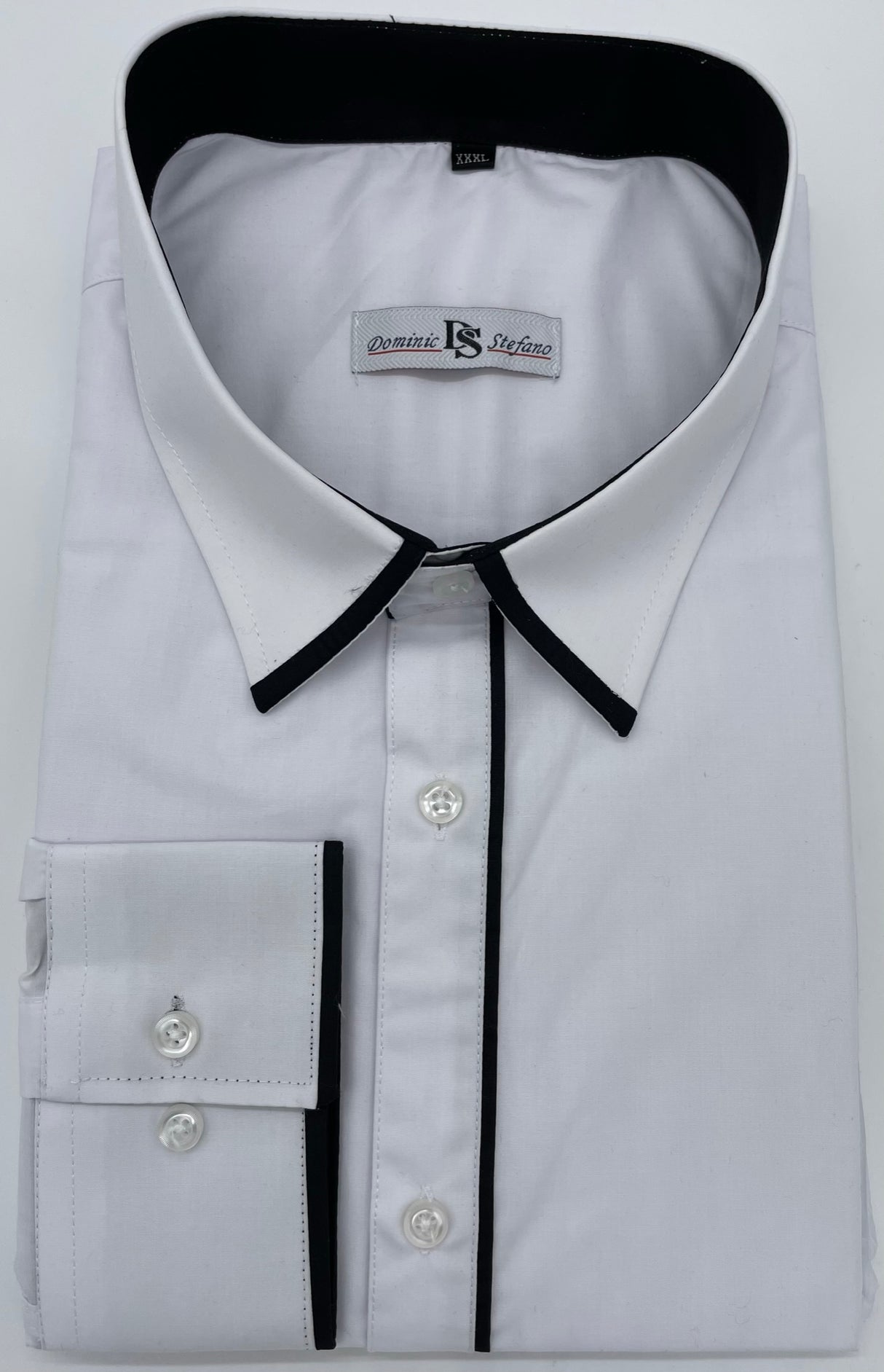 MENS DOMINIC STEFANO PLAIN EDGE LONG SLEEVE SHIRT 4 COLOUR OPTIONS SIZE 2XL TO 4XL 468