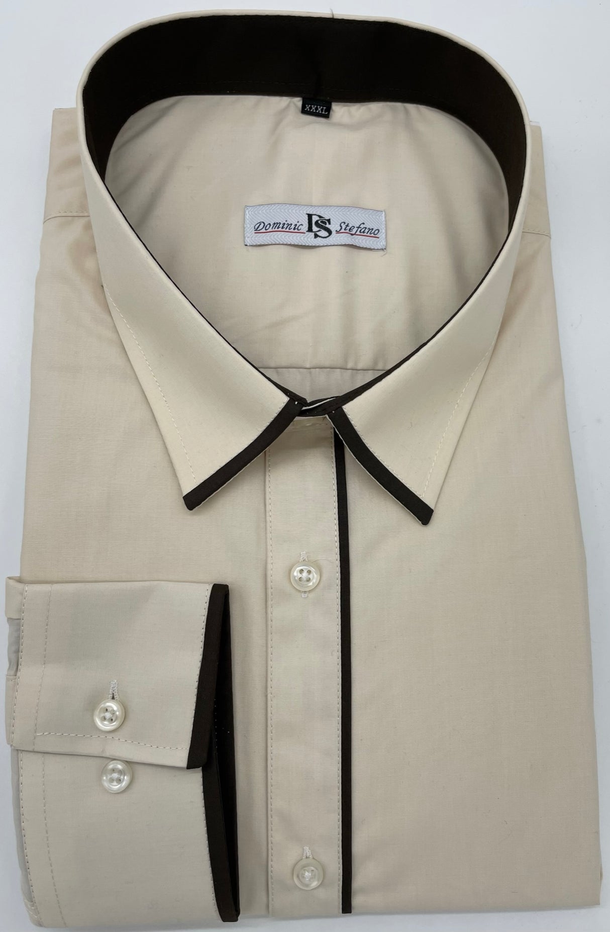 MENS DOMINIC STEFANO PLAIN EDGE LONG SLEEVE SHIRT 4 COLOUR OPTIONS SIZE 2XL TO 4XL 468