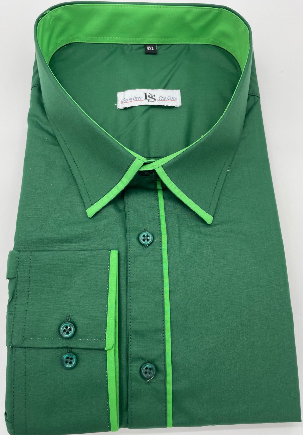 MENS DOMINIC STEFANO PLAIN EDGE LONG SLEEVE SHIRT 4 COLOUR OPTIONS SIZE 2XL TO 4XL 468