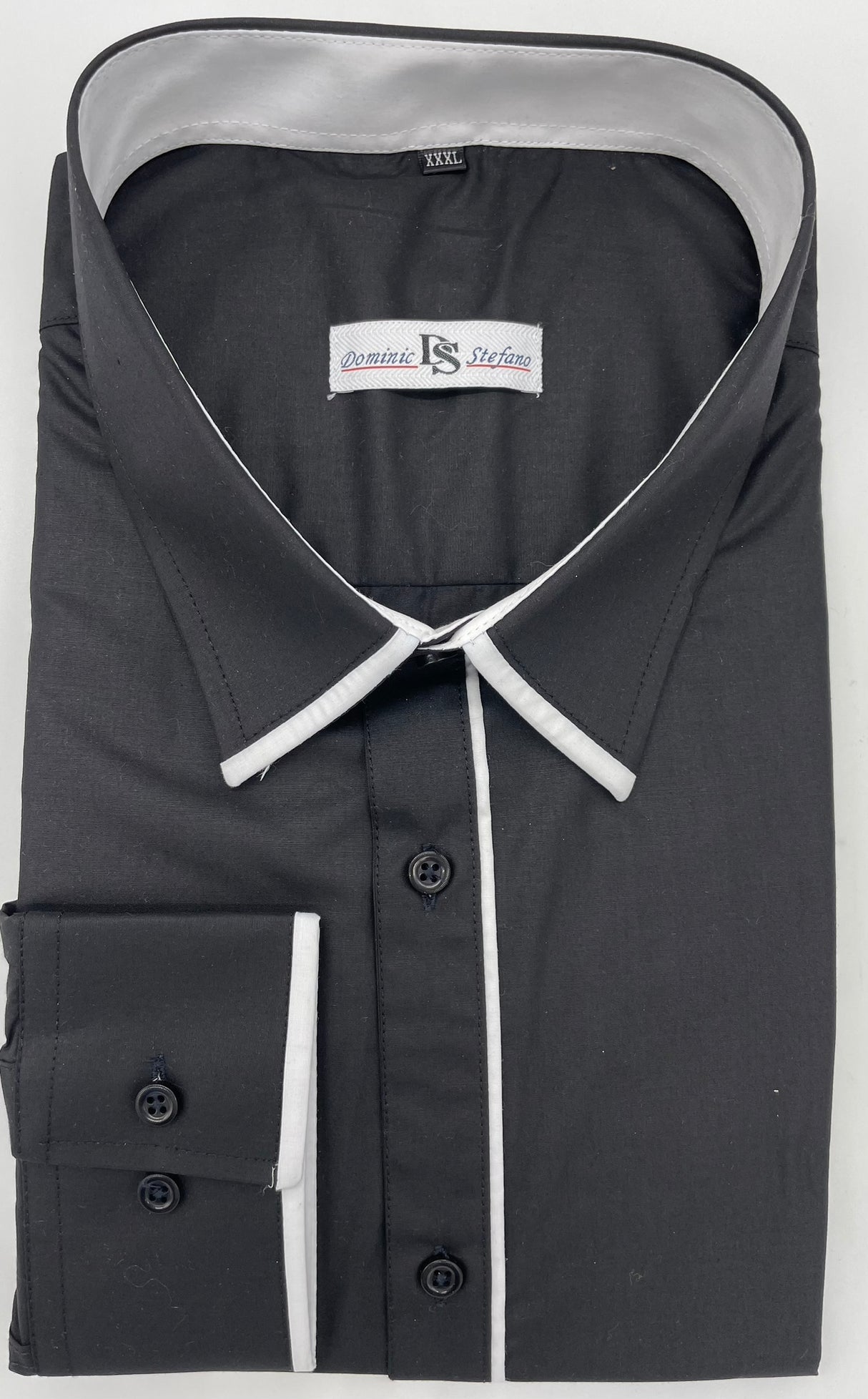 MENS DOMINIC STEFANO PLAIN EDGE LONG SLEEVE SHIRT 4 COLOUR OPTIONS SIZE 2XL TO 4XL 468