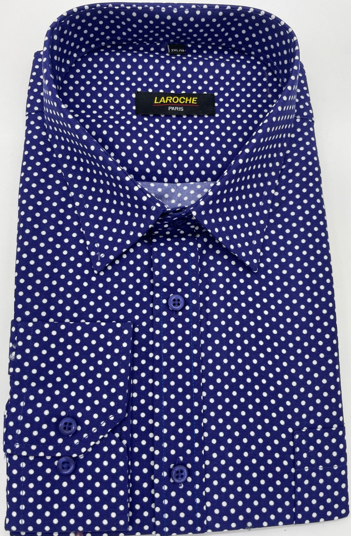 MENS DOMINIC STEFANO LONG SLEEVE POLKA DOT SHIRTS 5 COLOURS SIZE 2XL TO 4XL