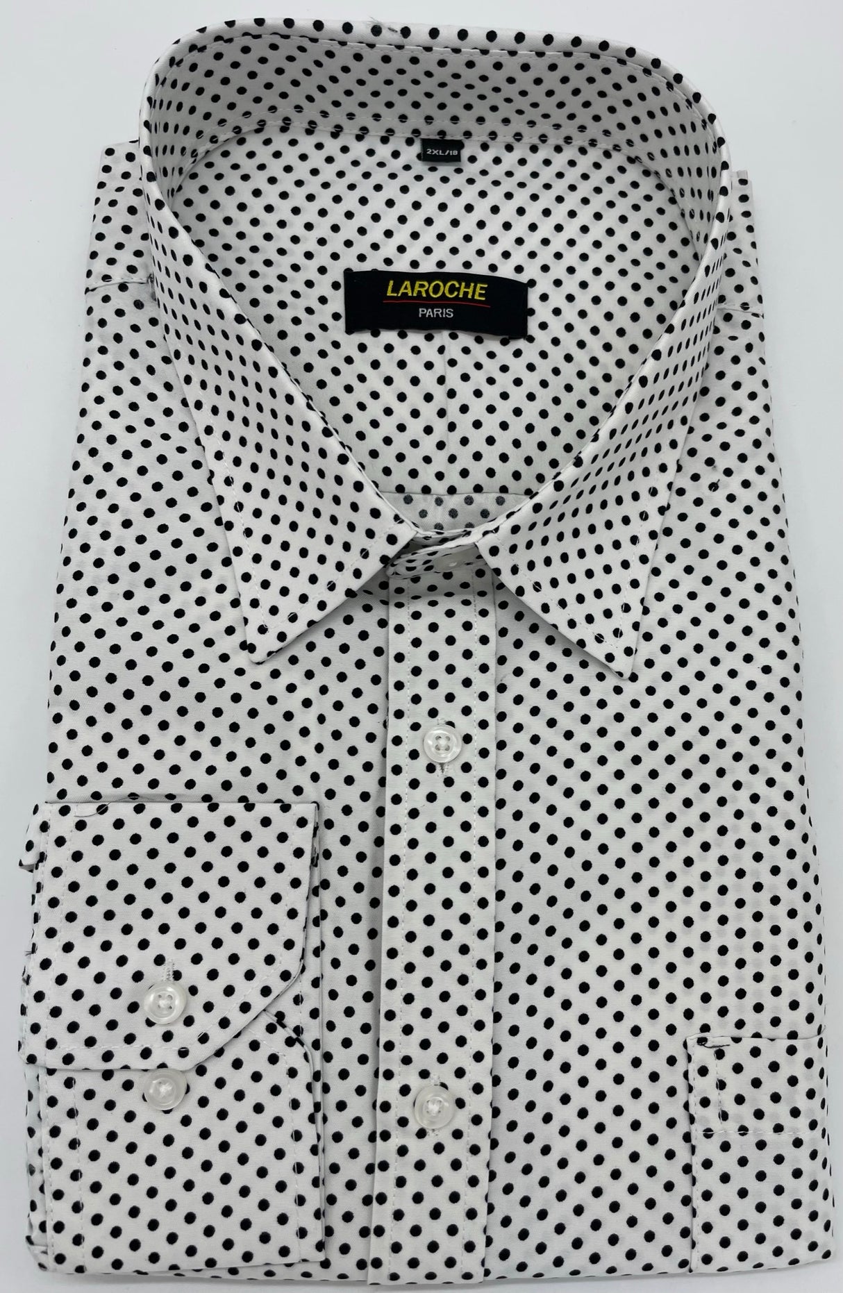 MENS DOMINIC STEFANO LONG SLEEVE POLKA DOT SHIRTS 5 COLOURS SIZE 2XL TO 4XL