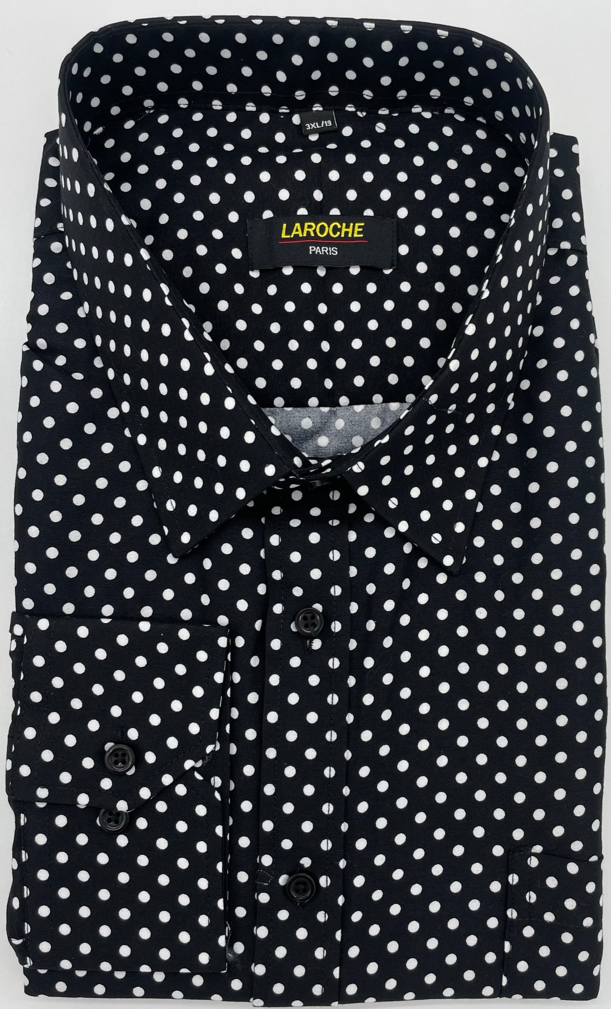 LAROCHE POLKA DOT LONG SLEEVE SHIRT SIZE S TO 2XL 3708