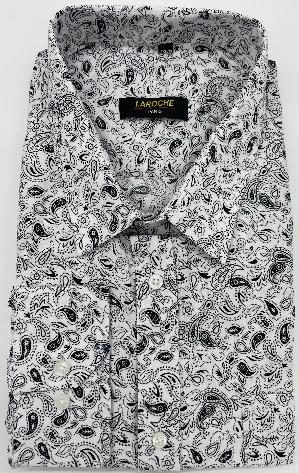 MENS LAROCHE PAISLEY LONG SLEEVE SHIRT SIZE 2XL TO 4XL 503