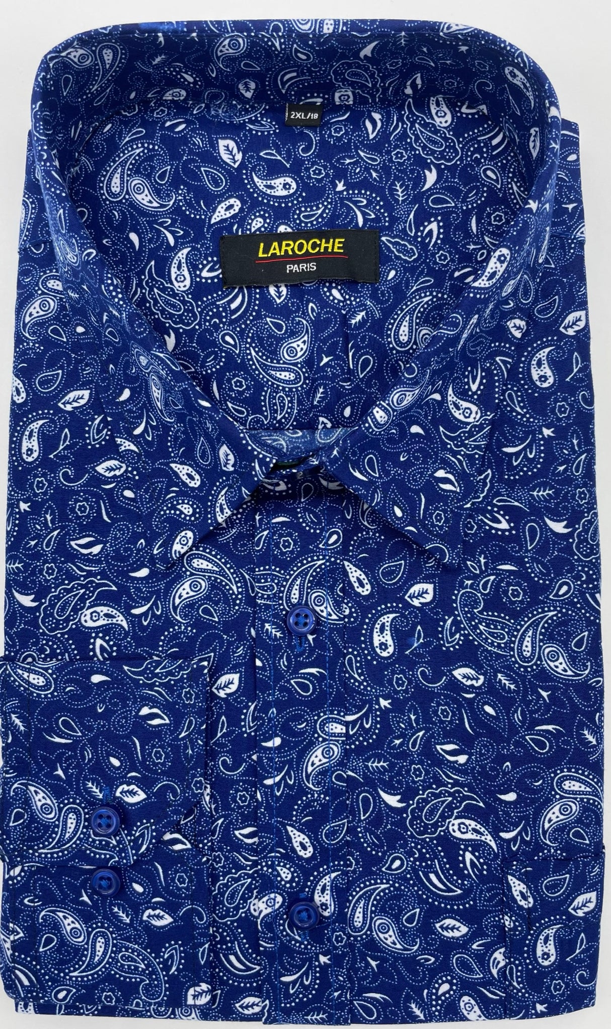 MENS LAROCHE PAISLEY LONG SLEEVE SHIRT SIZE 2XL TO 4XL 503