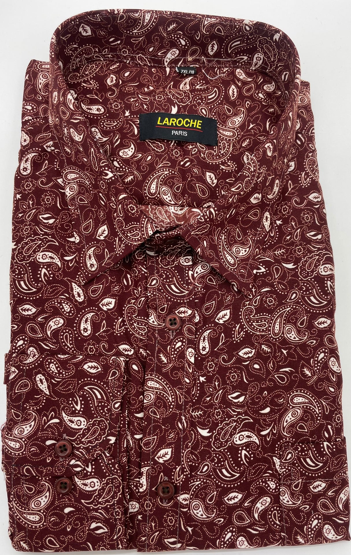 MENS LAROCHE PAISLEY LONG SLEEVE SHIRT SIZE 2XL TO 4XL 503