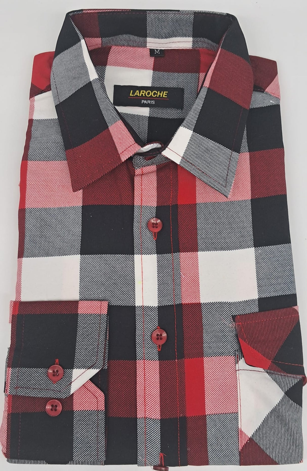 MENS LAROCHE LONG SLEEVE SHIRT LUMBERJACK PATTERN 2 COLOURS SIZE 2XL TO 4XL 504-1-2