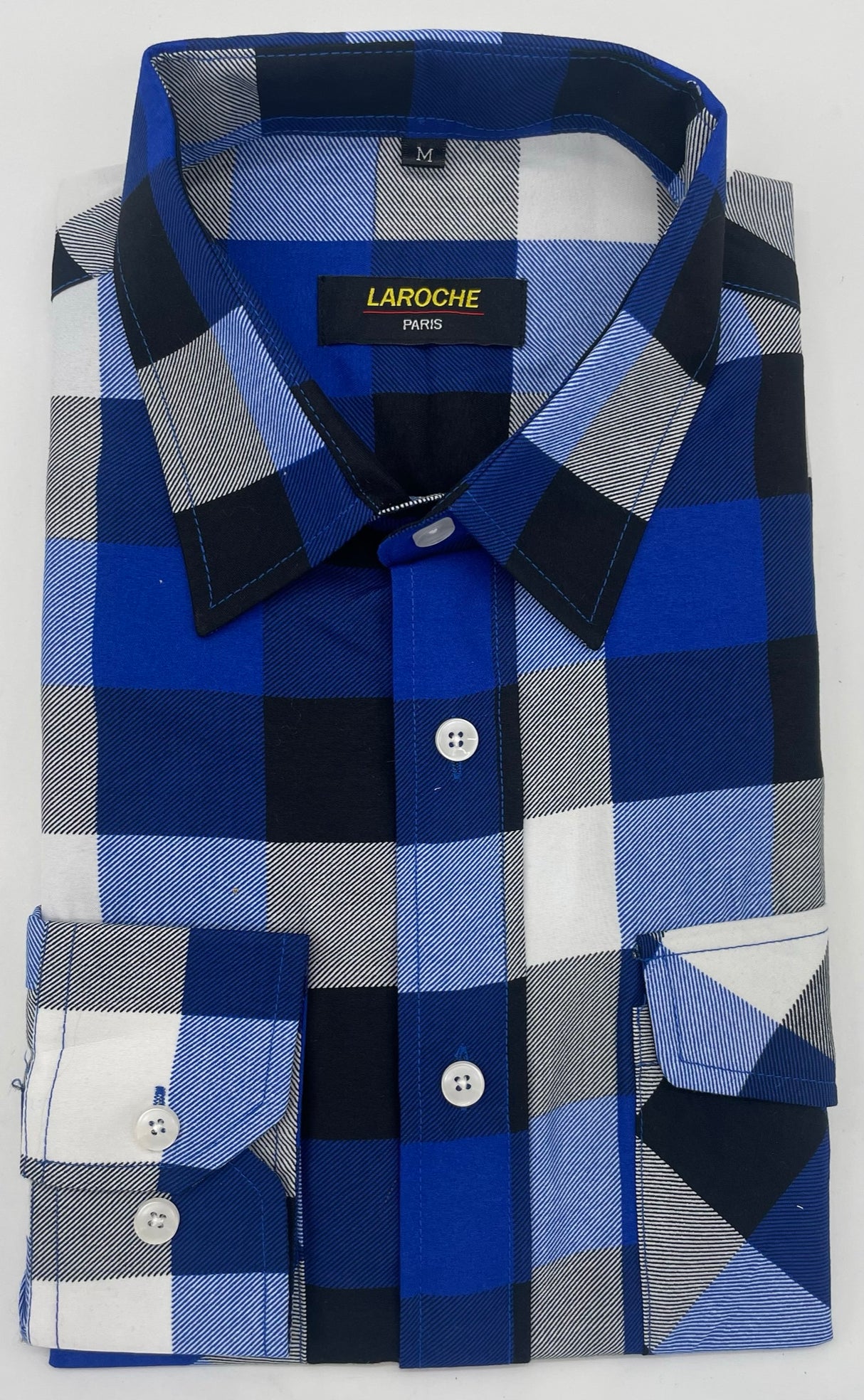MENS LAROCHE LONG SLEEVE SHIRT LUMBERJACK PATTERN 2 COLOURS SIZE 2XL TO 4XL 504-1-2