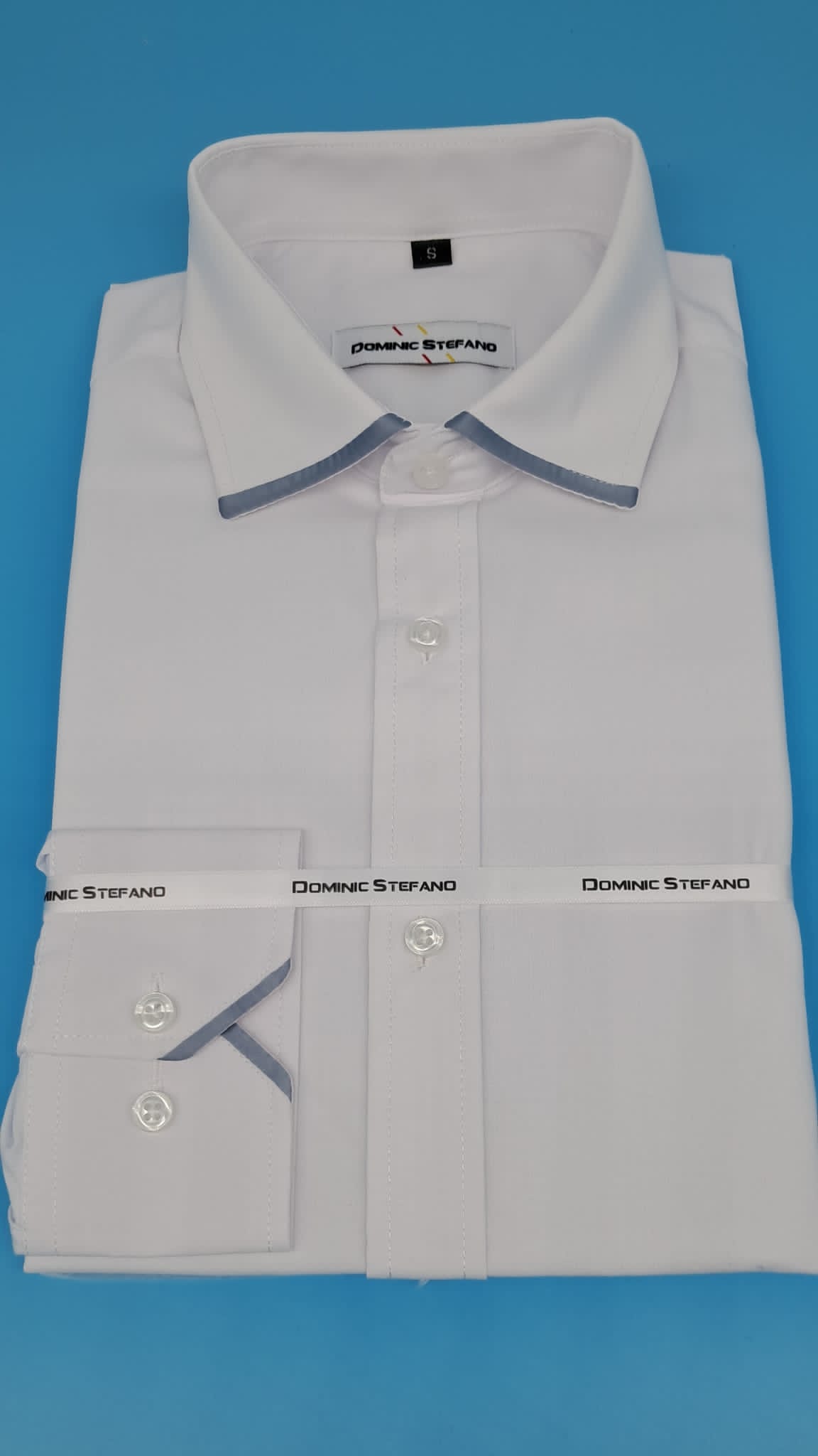 PLAIN WHITE WITH SATIN EDGE SHIRT 3 COLOURS AVAILABLE #538-3624