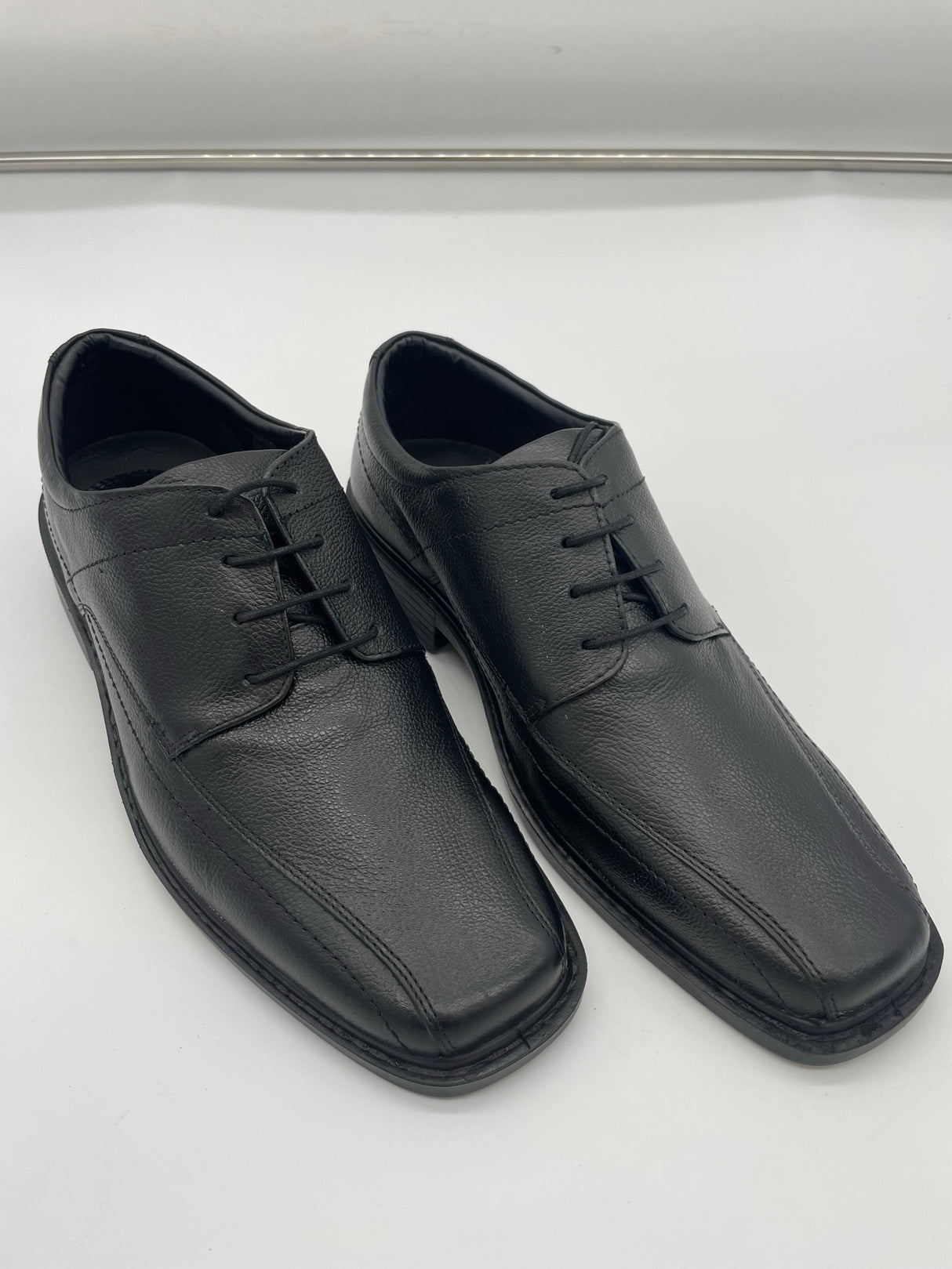 MENS LEATHER SHOES LACE UP BLACK SIZE 7-12