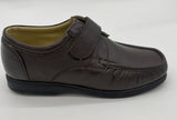 MENS  SOFT LAMBS LEATHER SHOES WITH VELCRO BROWN SIZE 7-12