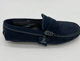 MENS LEATHER SUEDE LOAFER NAVY941 D SIZE 7-12