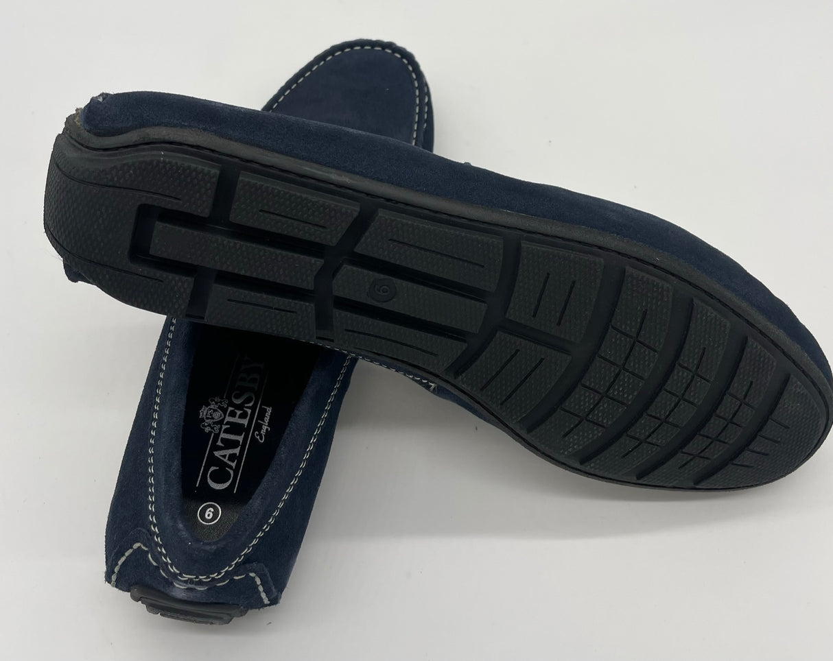 NAVY LEATHER MOCCASIN SHOE 941D 3759