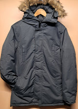 MENS PARKA JACKET WITH HOOD GREY SIZE S-L