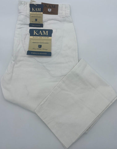 SLIM FIT CHINO TROUSERS 100% COTTON WHITE SIZE 32"-40"
