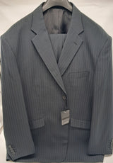 OUTSIZE MENS CLASIC FIT SUIT 2 PC NAVY STRIPE SIZE 60-64