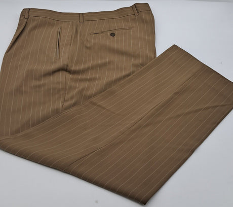 BIG SIZE LOOSE FIT TROUSERS LAROCHE PARIS D.STP3# BEIGE DOUBLE STRIPE SIZE 42"-48" WAIST