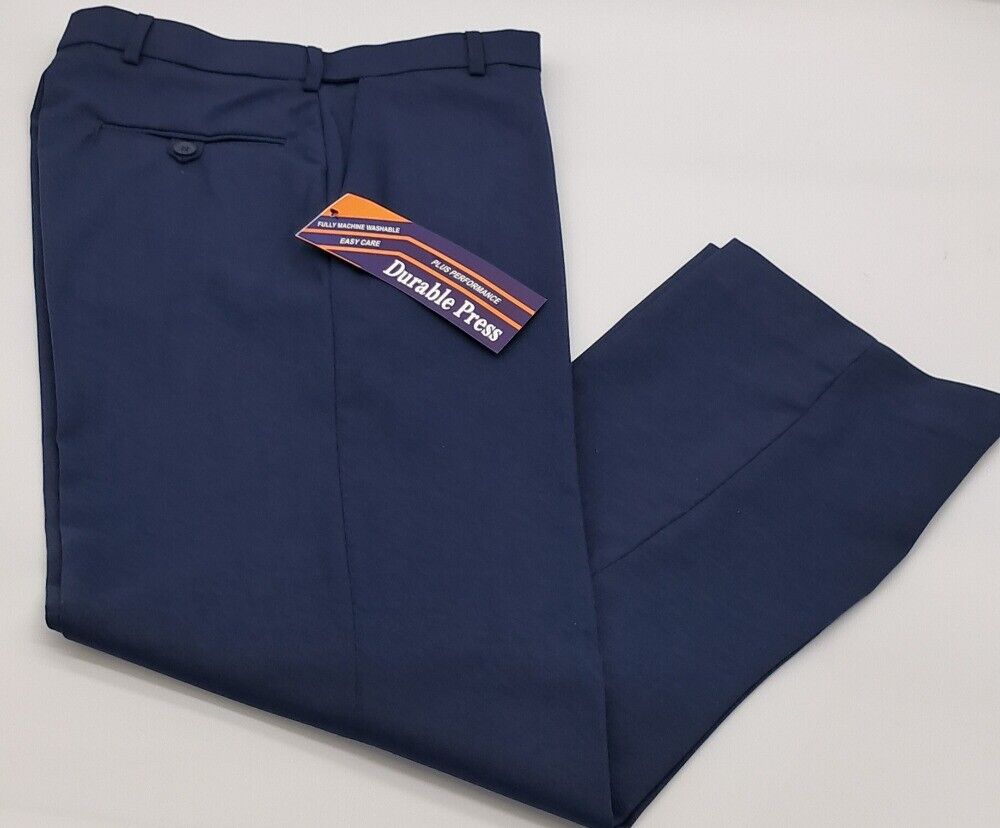 MENS CLASSIC FIT TROUSERS DURABLE PRESS AIRFORCE BLUE SIZE 30"-40"