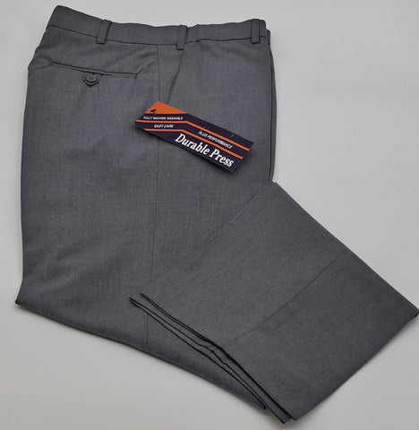 MENS CLASSIC FIT TROUSERS DURABLE PRESS SILVER GREY SIZE 30"-40"