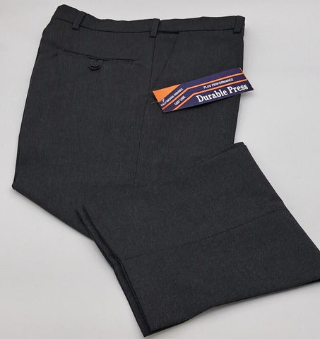 MENS CLASSIC TROUSERS DURABLE PRESS CHARCOAL GREY SIZE 30"-40"