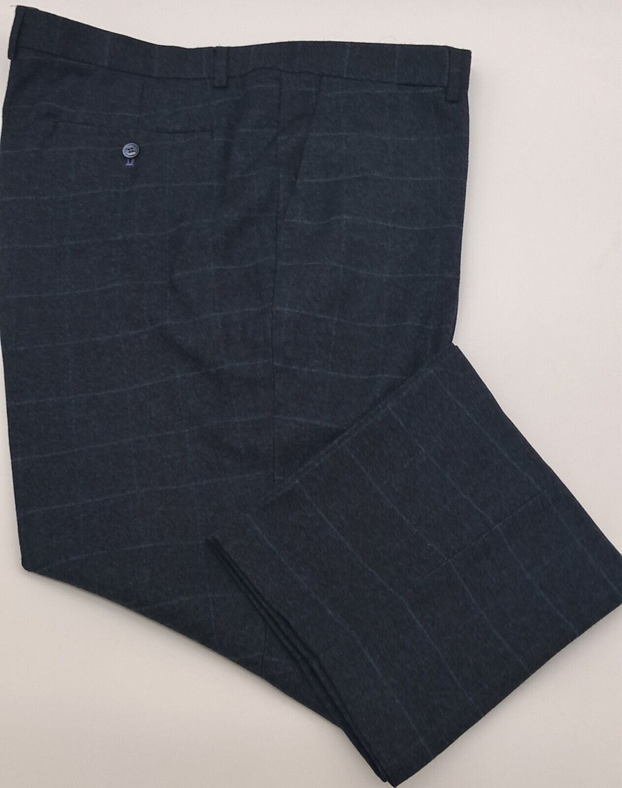 DRACO NAVY CHECK TROUSER SIZE 30"-46"