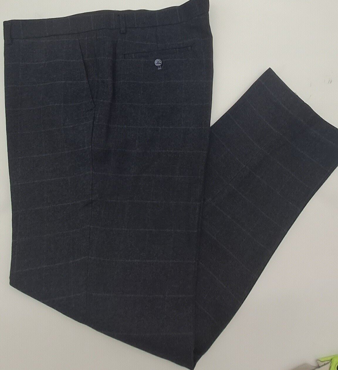 DRACO NAVY CHECK TROUSER SIZE 30"-46"