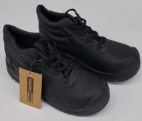 MENS WORKWEAR SAFETY BOOTS BLACK  SIZE 5-13
