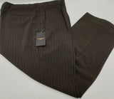 BIG SIZE LOOS FIT TROUSERS LAROCHE PARIS BLACK& BROWN FIN STRIPE #6 SIZE 42"=48" WAIST