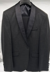 MENS ALL OCCASION TUXEDO 3 PC SUIT GREY WITH BLACK SATIN SHAWL SIZE 40-44