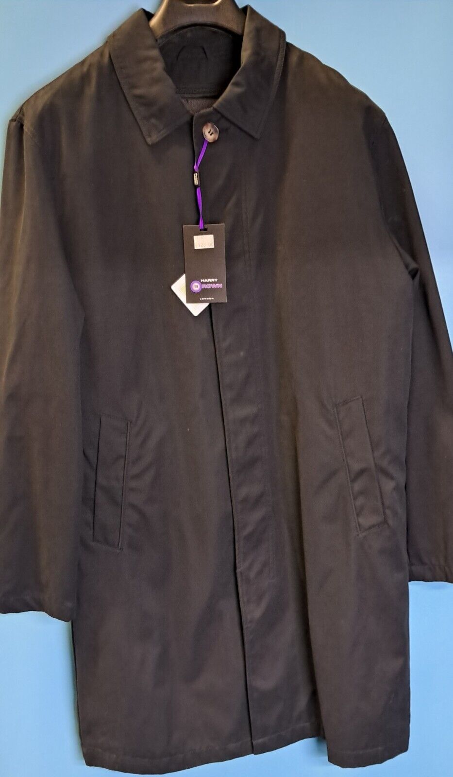 MENS LONG RAIN COAT BLACK SIZE M-2XL